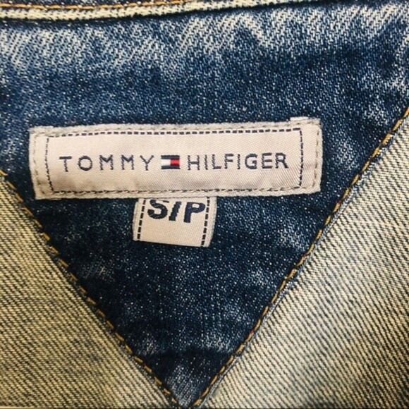 Vintage Tommy Hilfiger Cropped Denim Jacket Size S Unisex Y2K - Picture 3 of 6